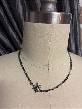 Rock & Republic Gunmetal Spider Pendant Necklace